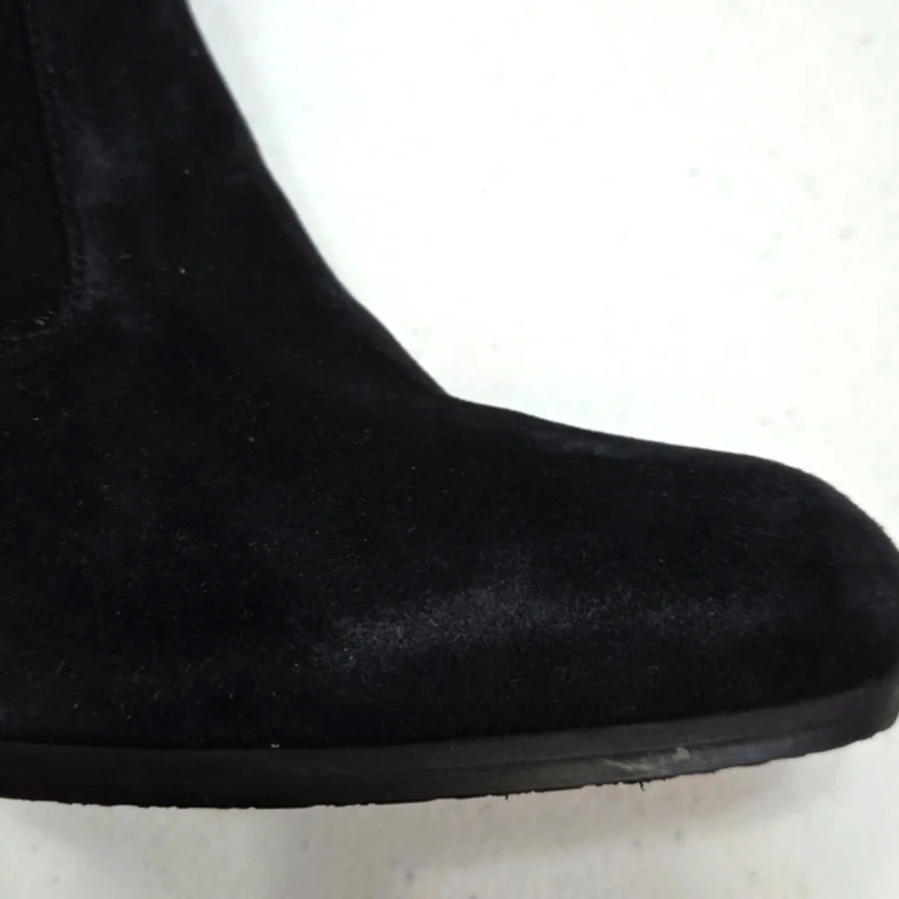 Stuart Weitzman Catch Suede Ankle Tie Bootie Black